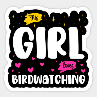 This Girl Loves Birdwatching - Nature Enthusiast Sticker